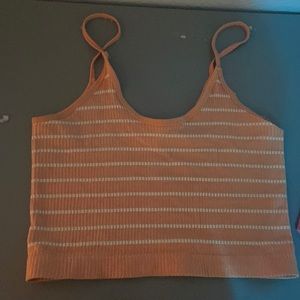 Orange striped cropped tank *great condition* size small